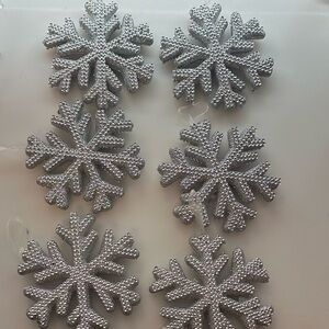 Silver Snowflake Holiday Ornaments